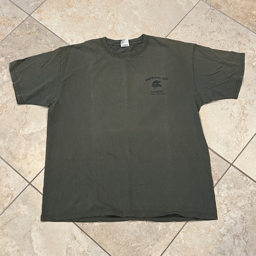 Vintage Anvil Operation Iraqi Freedom Shirt Mens XL Grey Viking Cotton Military